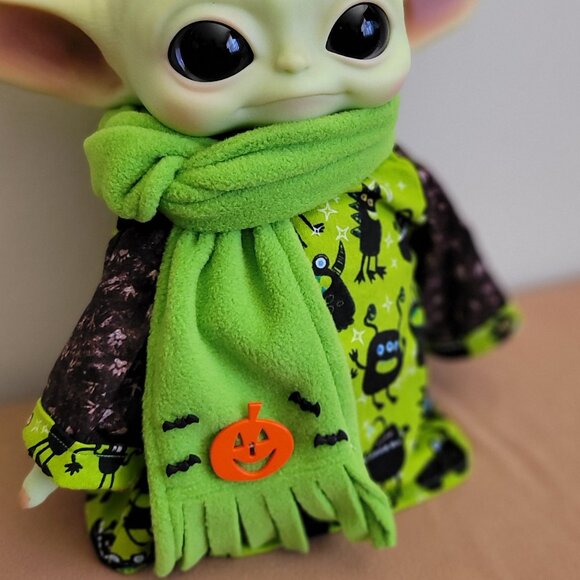 Halloween Monsters 2pc. Outfit & Scarf set for 11" Mattel Child Grogu Yoda dolls - Picture 1 of 5